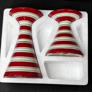 Gold Canyon Swizzle Candy Columns Set Of 2 Very RARE red, Green & White